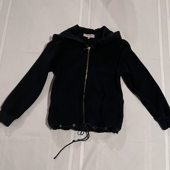Juicy Couture Navy Hooded Jacket sz S - Picture 8 of 16